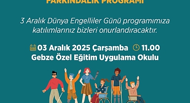 3 Aralık Dünya Engelliler Günü programımıza katılımlarınız bizleri onurlandıracaktır.  
