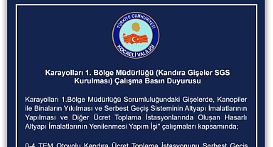 Karayolları Basın Duyurusu