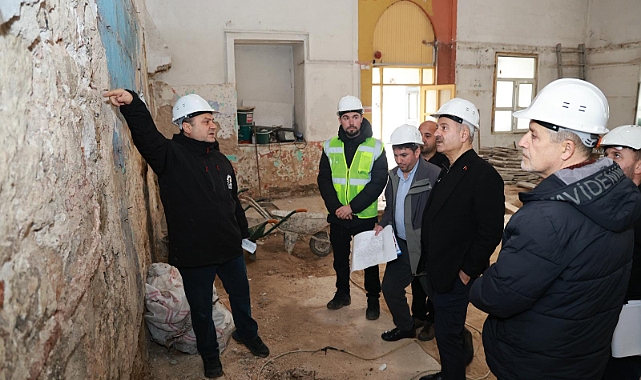 BAŞKAN BÜYÜKGÖZ, TARİHİ ÇARŞI HAMAMI RESTORASYONUNU YERİNDE İNCELEDİ  