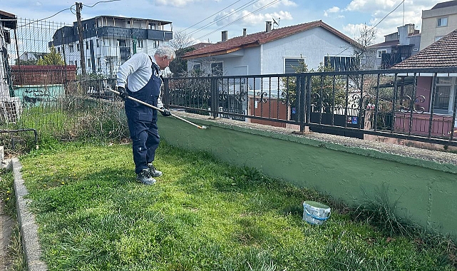 Çayırova’daki parkların duvarlarında bakım çalışması  