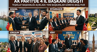 AK PARTİ'DE 4 İL BAŞKANI DEĞİŞTİ: YENİ BAŞKANLAR GÖREVE BAŞLIYOR