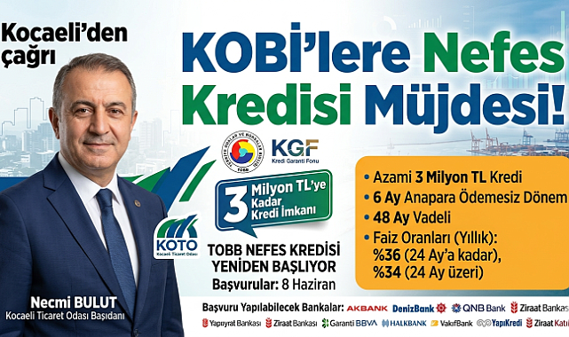 KOBİ’LERE CAN SUYU: 3 Milyon TL'ye Kadar 
